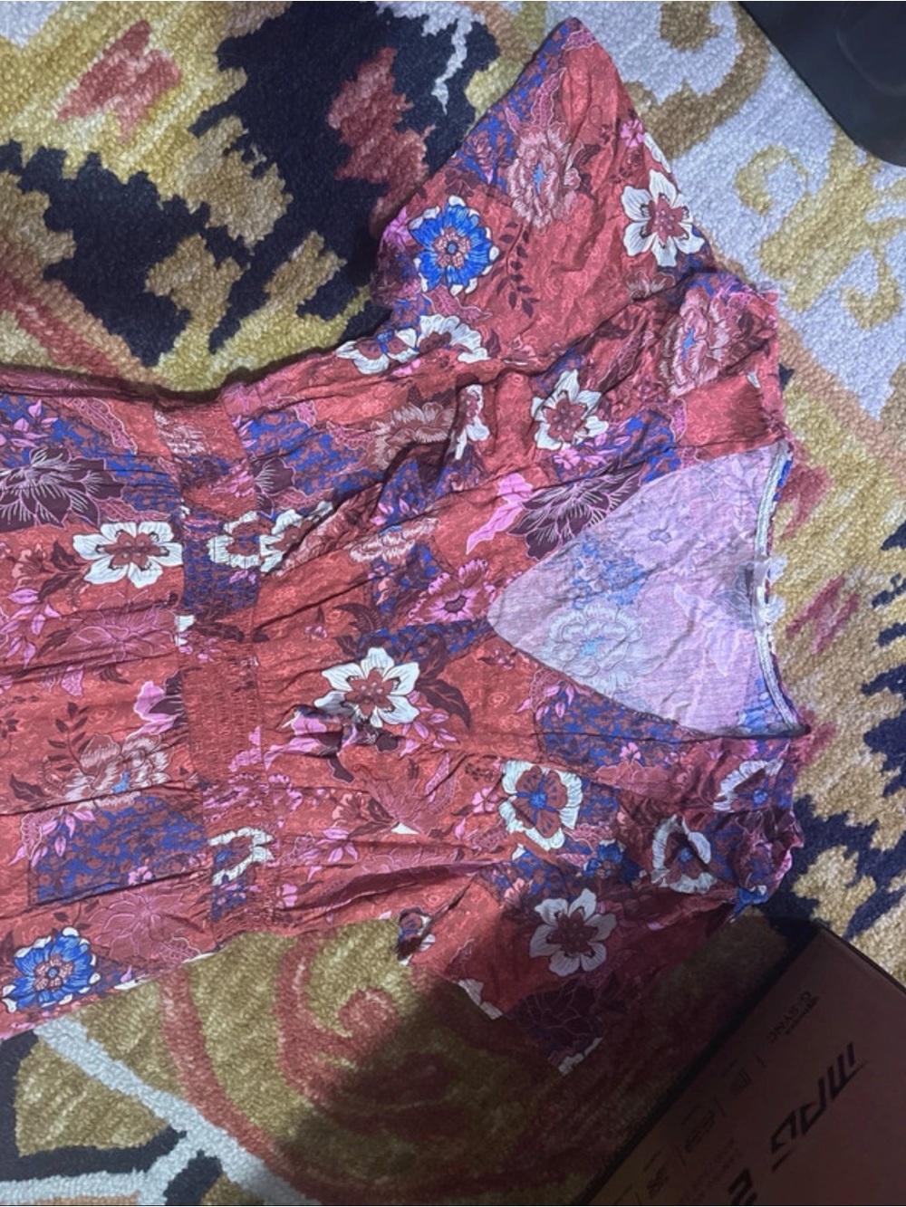 Nurture by Westbound Floral Tiered Maxi Dress in Rust Pink Sz Large - Picture 3 of 8